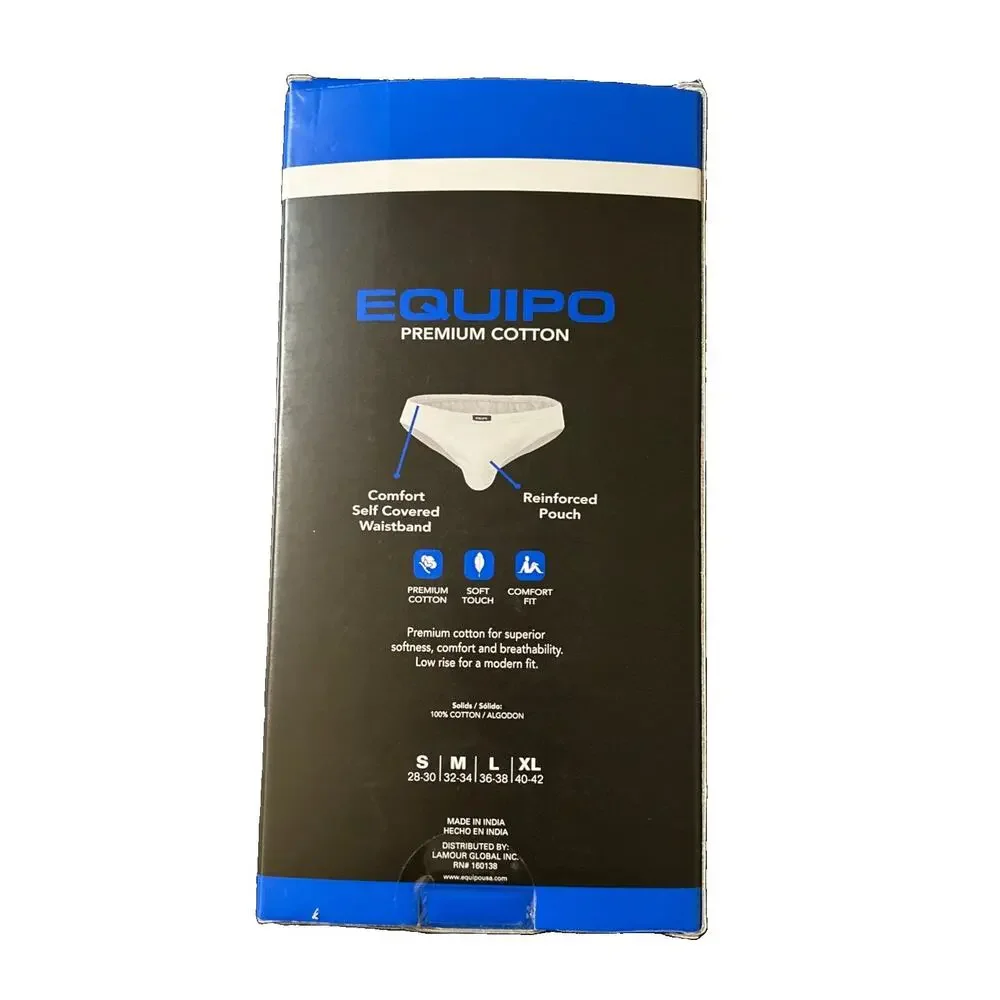 Men's Equipo 5-pack Bikini Briefs Sz S White No Fly Premium Cotton Underwear New